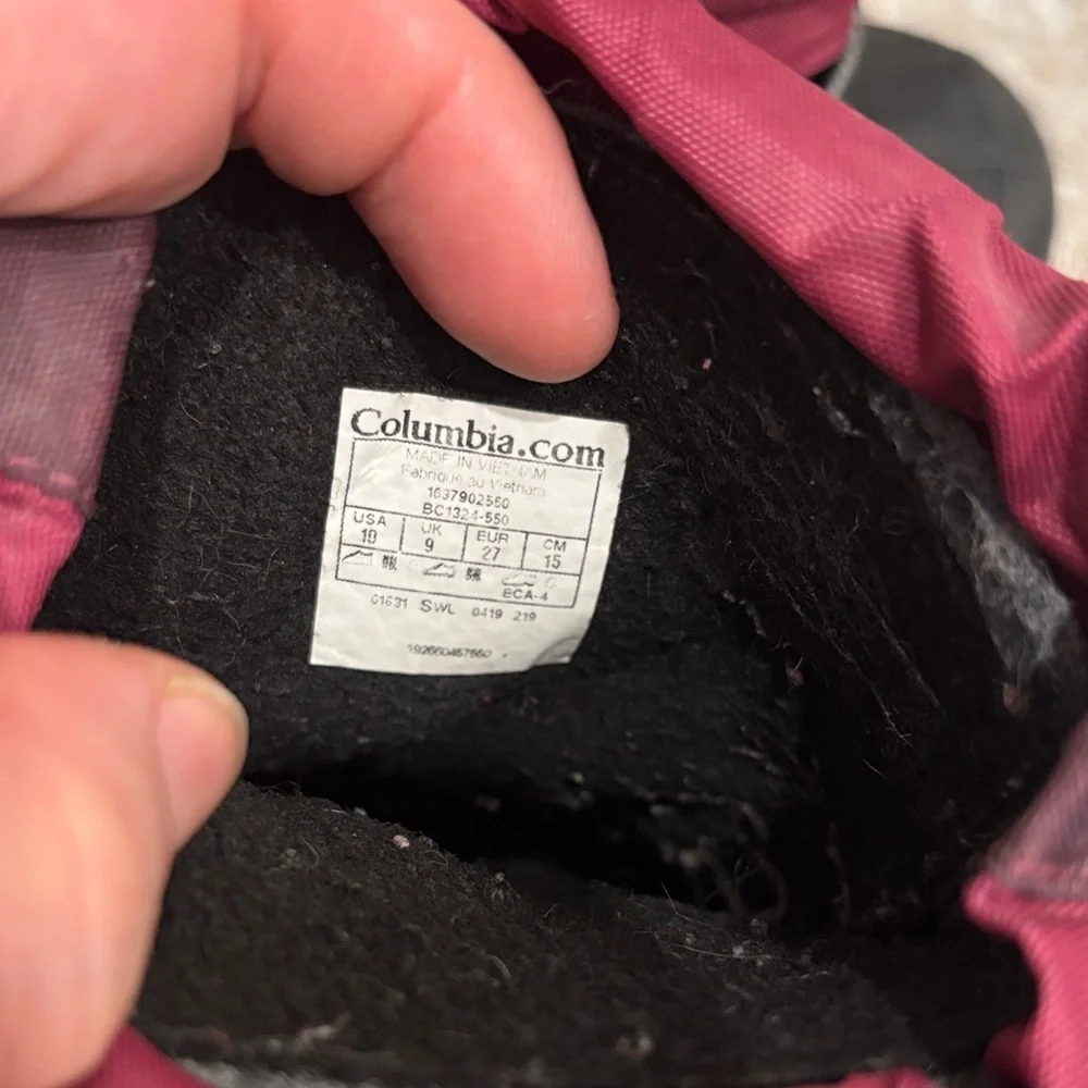 Columbia Kids' Insulated Boots - Burgundy and Black Size 10 Toddler Girls